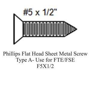 Picture of Phillips Flat Head Sheet Metal Screw Type A- Use for FTE/FSE-F5X1/2