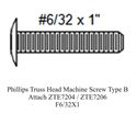 Picture of Phillips Truss Head Machine Screw Type B- Attach ZTE7204 / ZTE7206-F6/32X1
