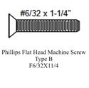 Picture of Phillips Flat Head Machine Screw Type B-F6/32X11/4