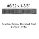 Picture of Machine Screw Threaded  Stud-F6/32X13/8SS