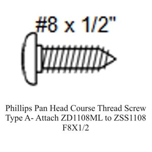 Picture of Phillips Pan Head Course Thread Screw Type A- Attach ZD1108ML to ZSS1108-F8X1/2