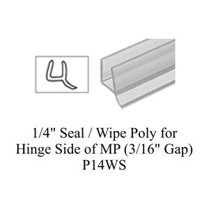 Picture of 1/4" Seal / Wipe Poly for Hinge Side of MP  (3/16" Gap)-P14WS