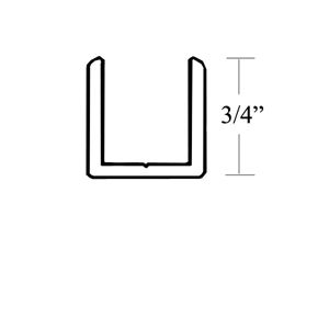 Picture of 144" Length 3/4" Deep U-Channel for 1/2" Glass-ZSS5104144