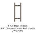 Picture of 8 X 8 Back to Back 3/4" Diameter Ladder Pull Handle-CYLP8X8