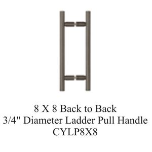 Picture of 8 X 8 Back to Back 3/4" Diameter Ladder Pull Handle-CYLP8X8
